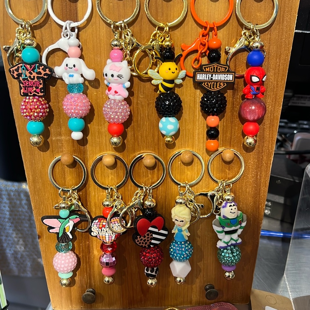 Assorted Hand Beaded Keychains Each Sold Separately
